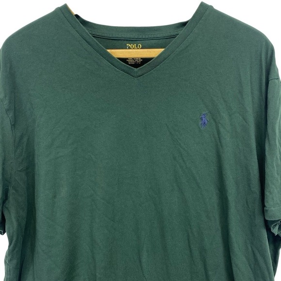 Polo Ralph Lauren Men's Green V Neck Short Sleeve Shirt Size XL  Preppy Pony - Picture 1 of 10